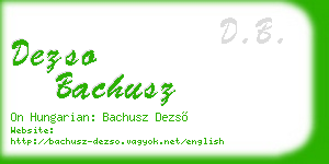 dezso bachusz business card